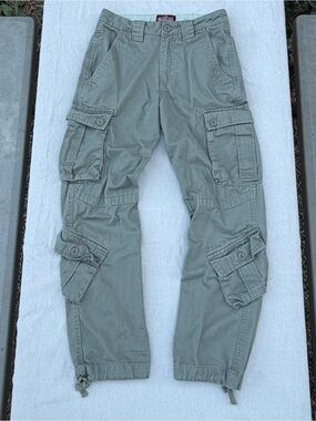 Matchstick Olive Tactical Cargo Pants, Workwear Utility Grunge Streetwear